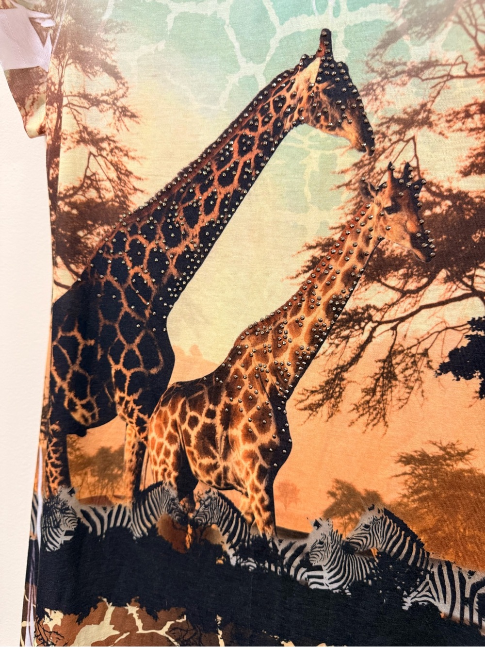 Rainforest Cafe Giraffe Savannah V‑Neck Tee - Picture 2 of 7